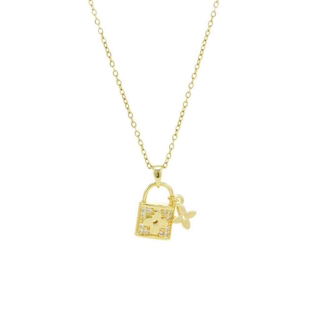 Stylish European and American Titanium Steel Love Lock Pendant Necklace for Women