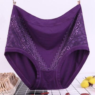 Plus Size Ladies Underwear Panties Solid Color Soft Breathable Underpants Middle Aged Briefs