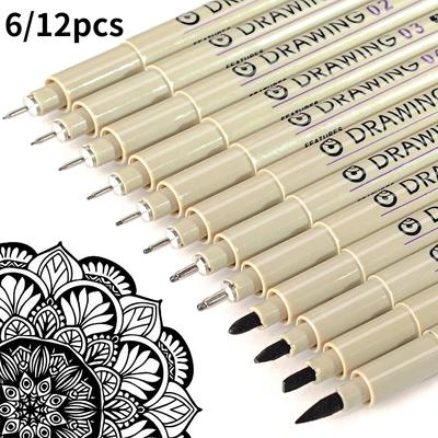 12 PCS Needle Pen, Cherry Blossom, The Same Waterproof Line Drawing Pen, Hand Drawn Design, Art Sketch