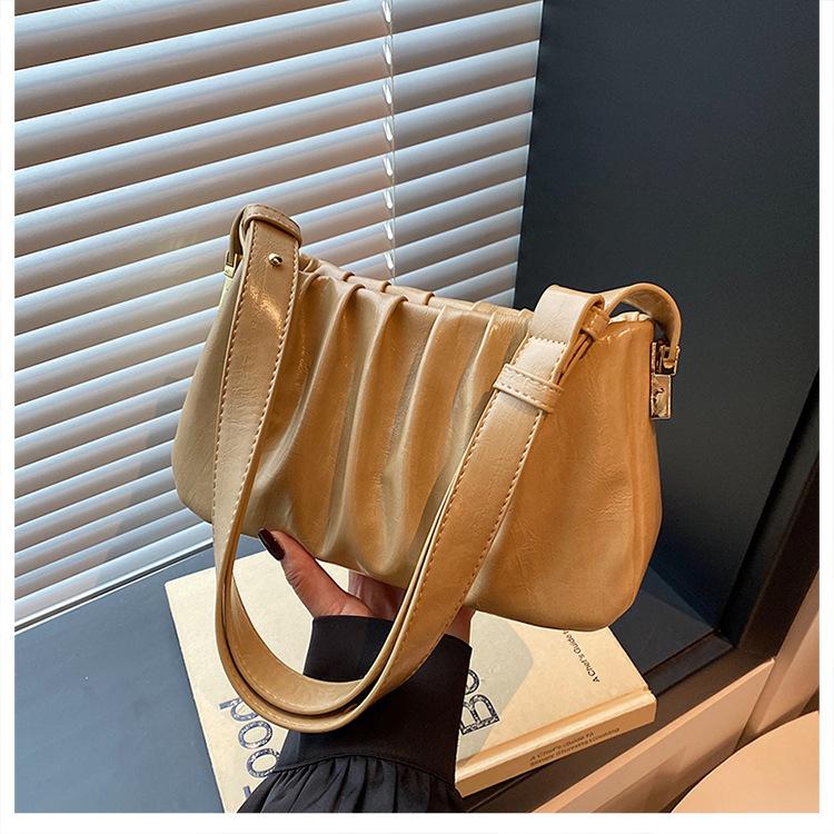 Niche Design Pleated Cloud Bag Women's New High-end Single Shoulder Underarm Bag Fashion Messenger Bag