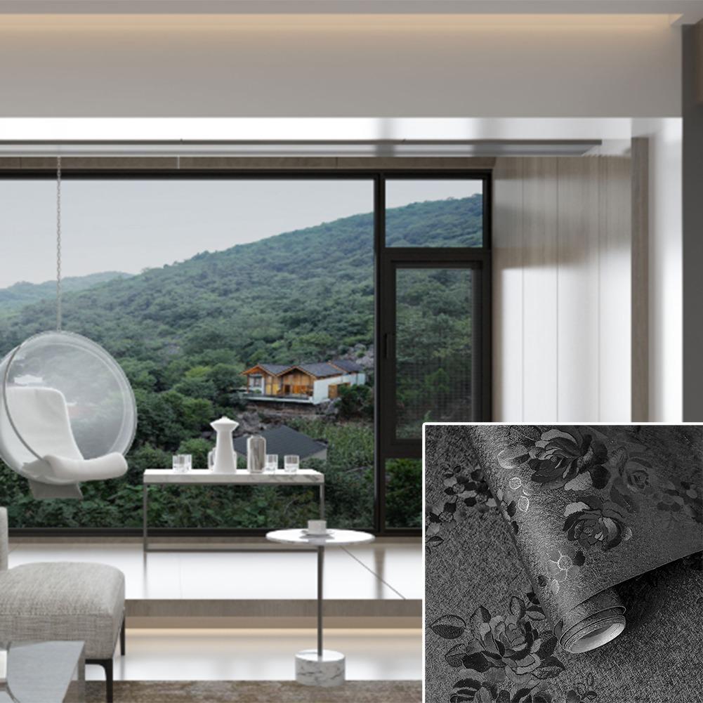 Atmospheric Space Black Wallpaper Floral Wallpaper Removable Wallpaper