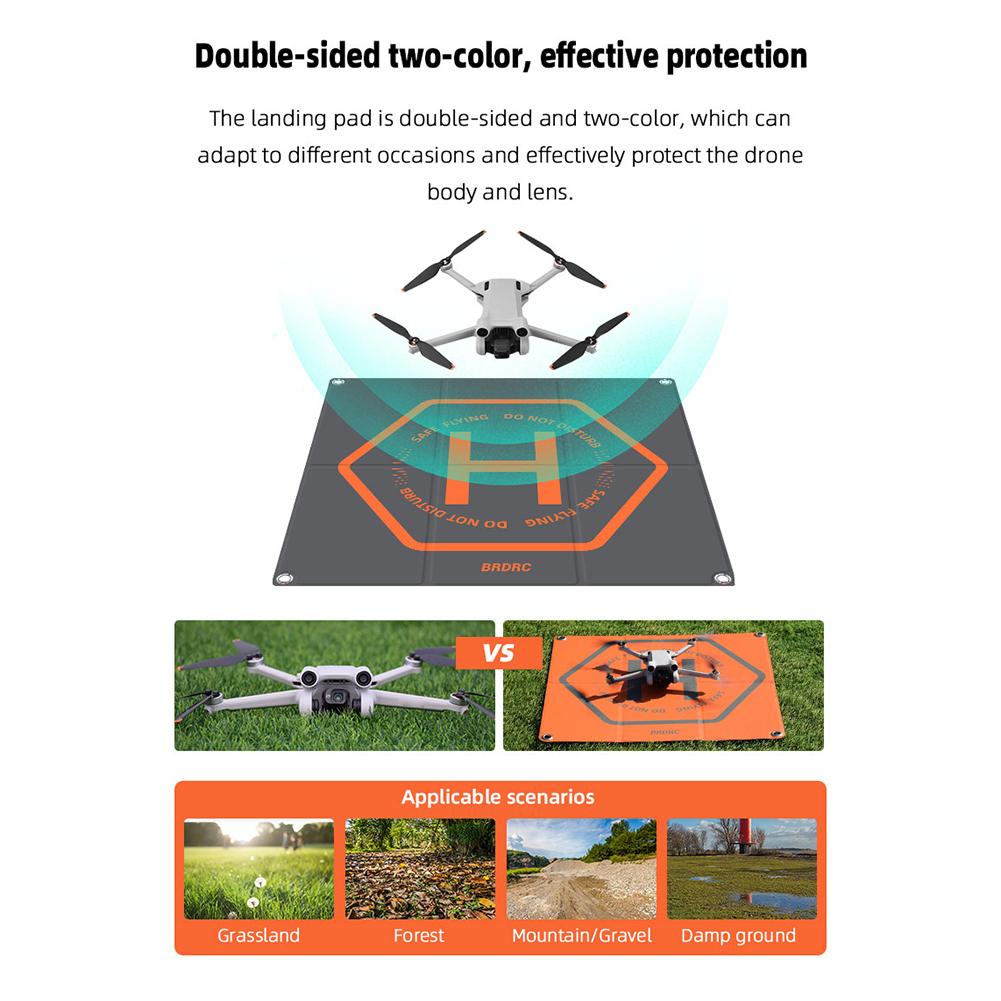 Drone Landing Pad Double-sided Colors Helicopter Landig Mat with Ground Nail for DJI Mini 3 Pro AVATA Air 2S Drones Accessories