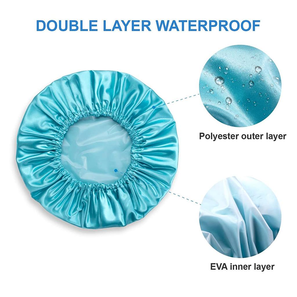 Reusable Shower Cap Daily Use Night Sleep Bath Women’s Hair Care Accessories Double Layer Bath Shower Hair Cover