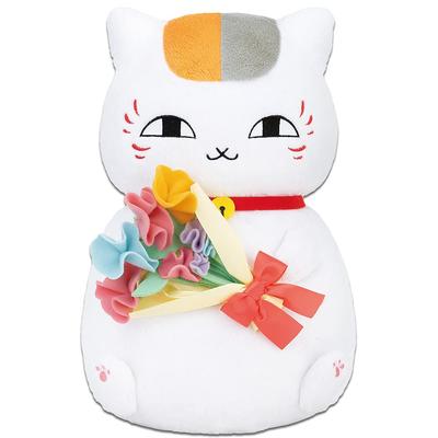 BANDAI Natsume's Book of Friends Ichiban Kuji Ichiban Kuji Nyanko Sensei e Flores Estudo Prêmio A Brinquedo de Pelúcia Nyanko Sensei e Buquê