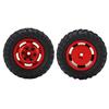 2pcs Set 55mm Metal Wheel Rims Tires Set for AXIAL SCX24 1 24 RC Car Wheel Rim Rubber TyreRed