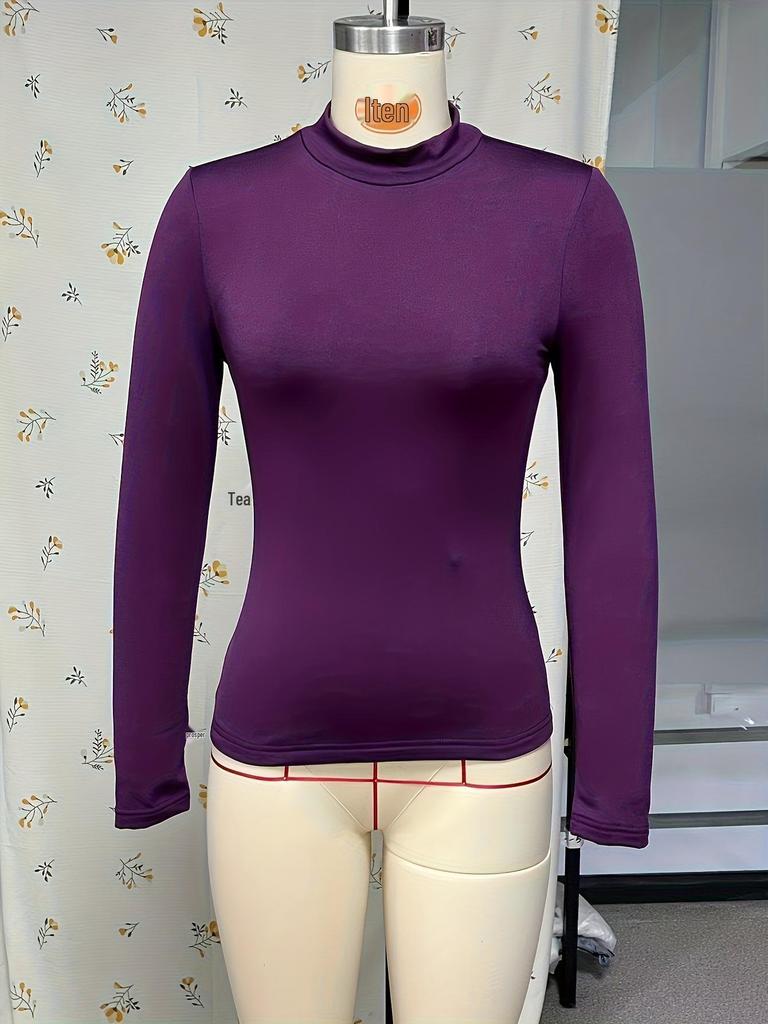 Sous-couche en velours pour femme transfrontalière: Haut à manches longues, confortable, chaud pour l'automne/hiver