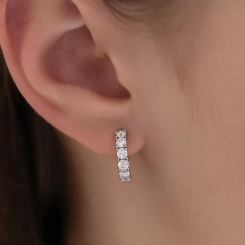 TATIANA (925 Silver) Lucent Line Hoop Earrings EC3200