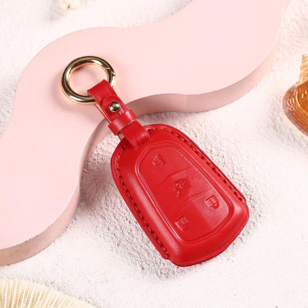 Cadillac Leather Key Cover for XT5 XT4 XT6 ATSL CT6 - Premium Car Key Shell