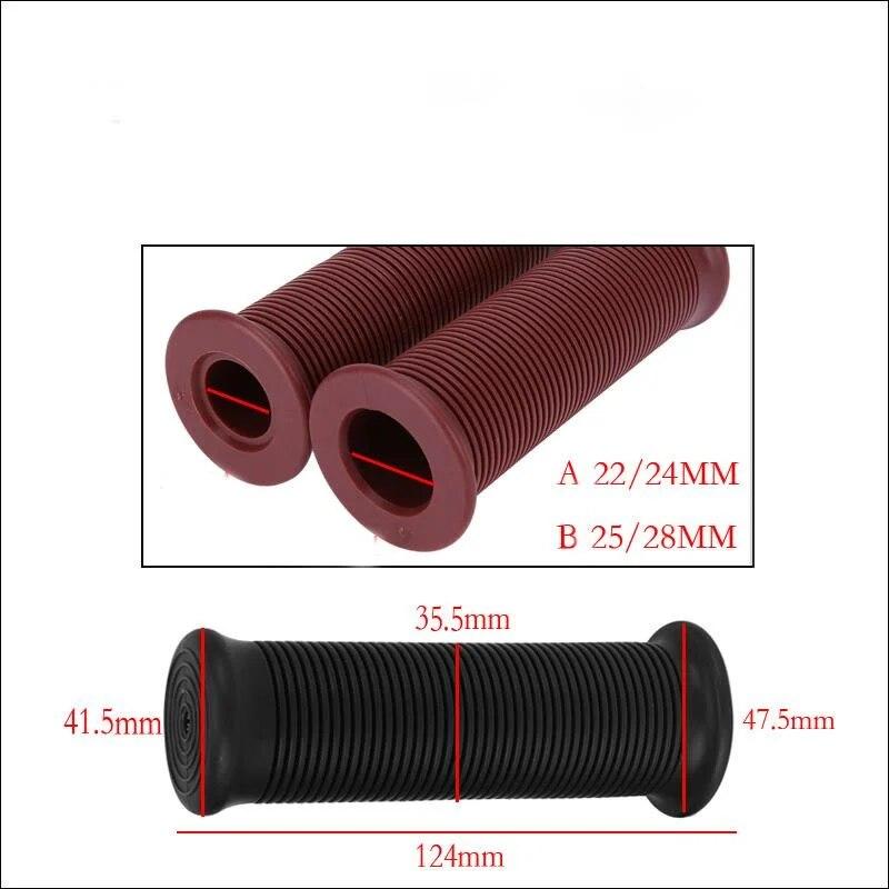 1 Pair 22mm Universal Motorcycle Handlebar Vintage Handle Grips  Rubber Bar Gel Grip Retro Rubber For Cafe Racer Bobber Custom
