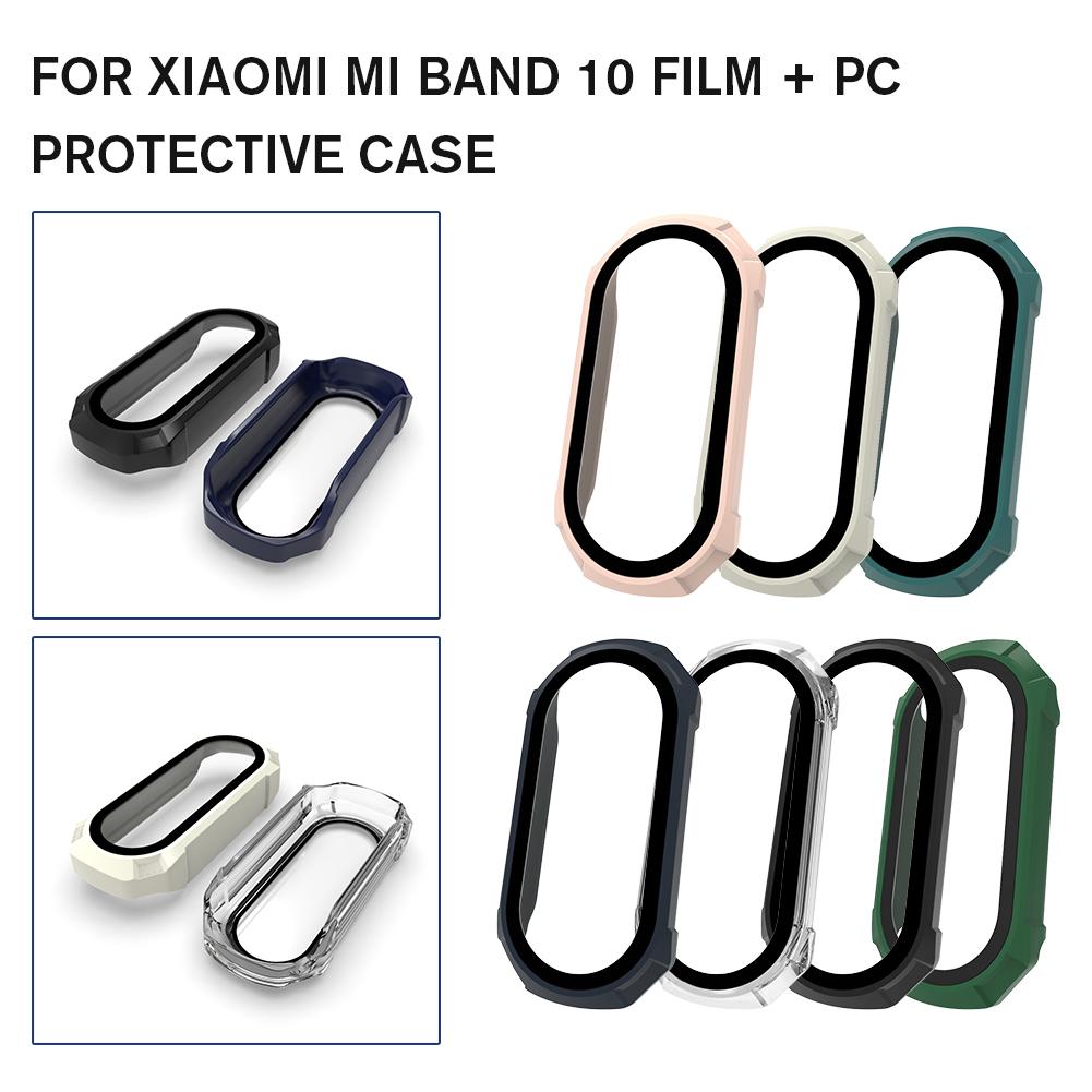 Gehärtetes Glas+ Bumper Case Hülle Für Xiaomi Mi Band 10 Vollschützende Bumper Case Uhrenzubehör