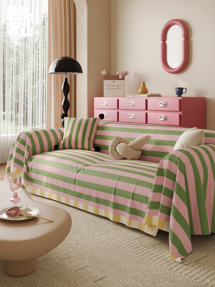 

Теплый домашний универсальный диван-полотенце для гостиной, полностью покрытый пыленепроницаемый чехол для дивана, простой полосатый чехол Dopamine, распродажа, дропшиппинг 180 230CM