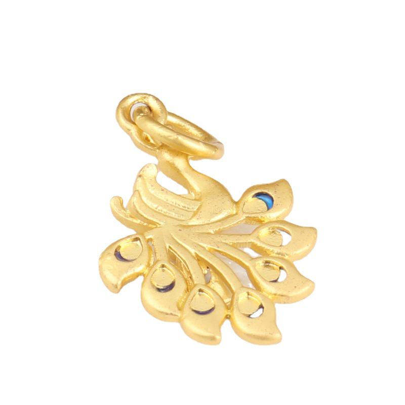 DIY Necklace and Bracelet Kit: Ancient Gold & Peacock Feather Pendants