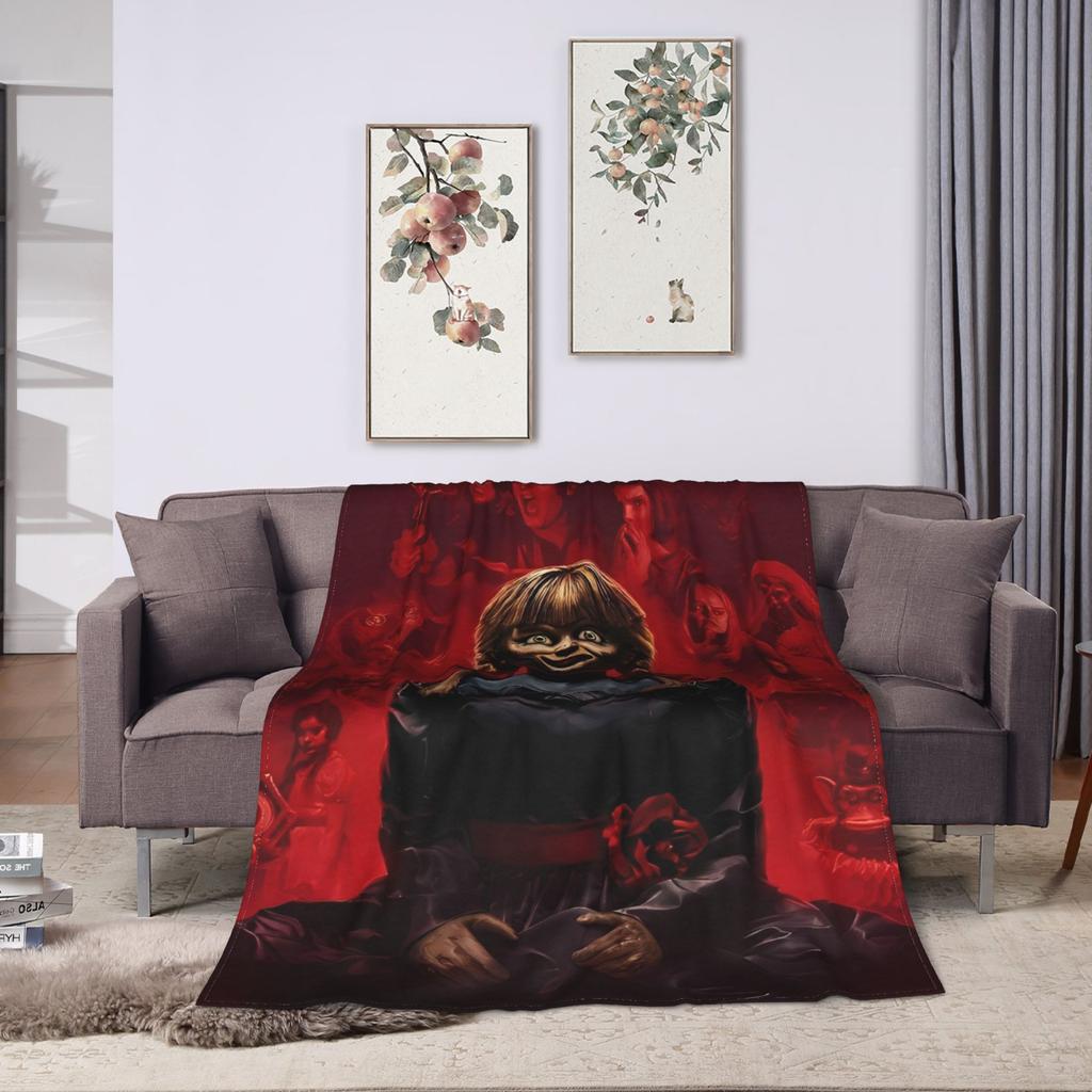 The Conjuring Annabelle Rossa Coperta in Flanella Calda Morbida Coperta Plaid per Divano Sedia Viaggio Ufficio Copriletto Copridivano Letto