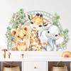 Cartoon Cute Smiling Face Lion Giraffe Elephant Leaf Rainbow Wall Sticker for Kids Room Bedroom Home Decoration Wall Decor