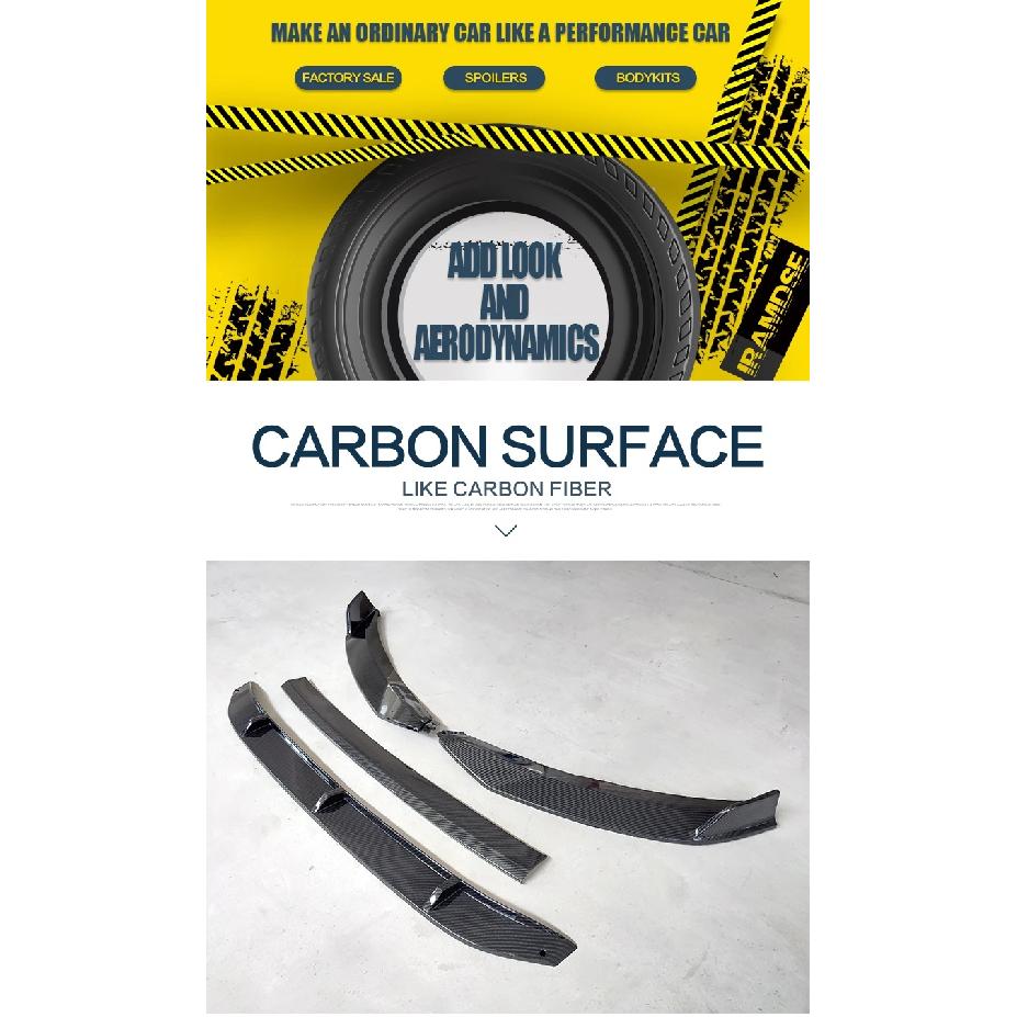 Front Bumper Spoiler Protector Plate Lip Body Kit Carbon Surface Decorative Strip Chin Shovel for Volkswagen ARTEON CC 2019-2024