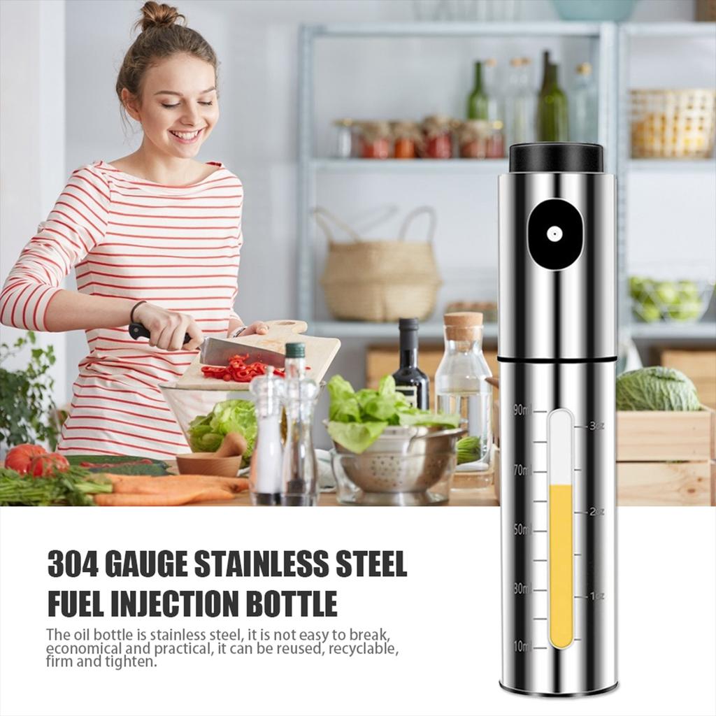 100ml Stainless Steel Oil Sprayer Bottle Leak-proof Pump Spray Pot for Grill BBQ Cookware Tool and Kitchen Gadget