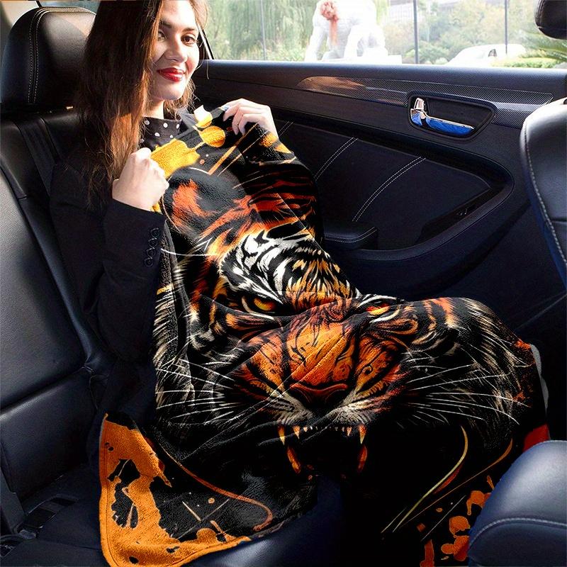 1pc Creative Roaring Tiger Cartoon Blanket  Soft Throw for Home Decor, Gift Idea, Living Room, Travel, Camping, Car Blankets