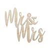 Mini Wooden Writing Signs "Mr&Mrs", FSC MixCred, Natural, 7x6.2x0.3cm, 4 Pieces