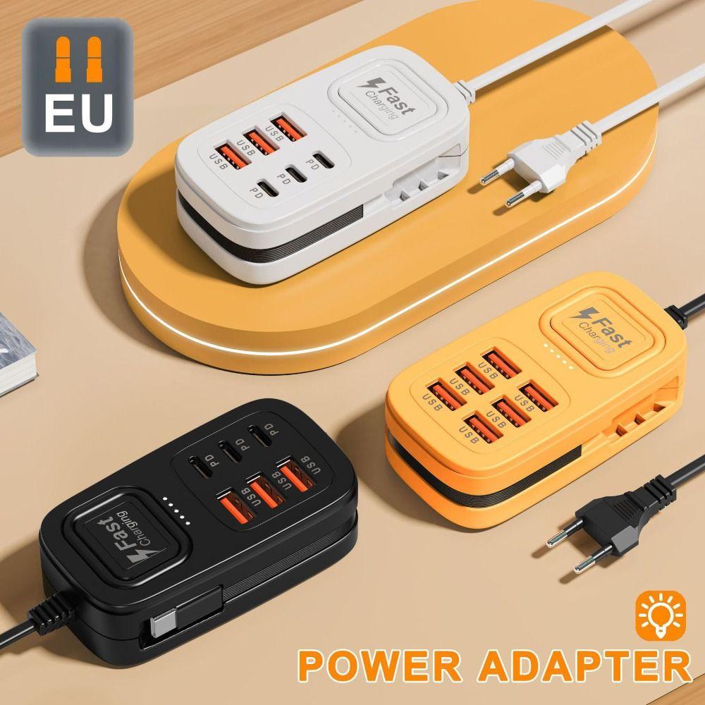 USB Type-C Fast Charging Station Multiple Ports Desktop Charger Power Socket Adapter  Home Office