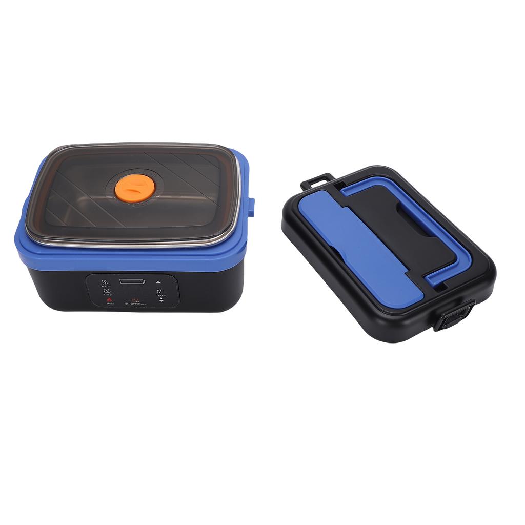 Electric Lunch Box Black Blue Cordless Rechargeable 1L Large Capacity Portable Self Heating Food Warmer for School