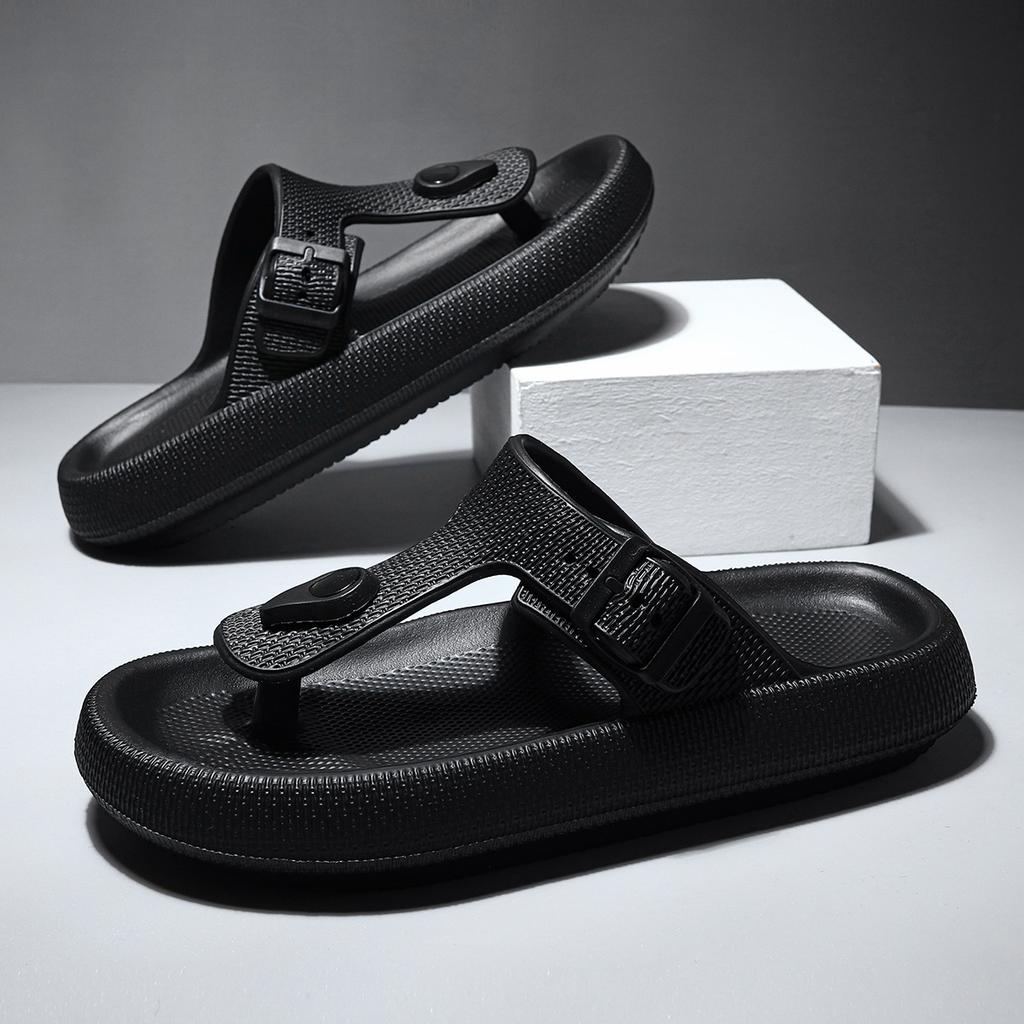 Fashion Shevalues Summer New Men's Flip Flops EVA Lightweight Leisure Slides Non-Slip Beach Sandals Soft Sole Comfortable Home Slippers