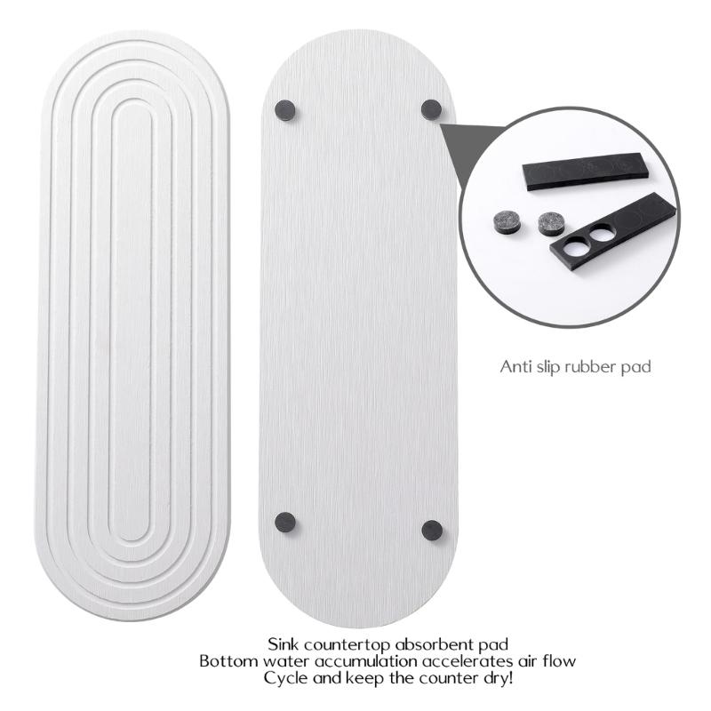 2pcs Diatomite Tray Set for Fast Drying and Molds Prevention Sink Organizers Practical Molds Resistant Draining Board