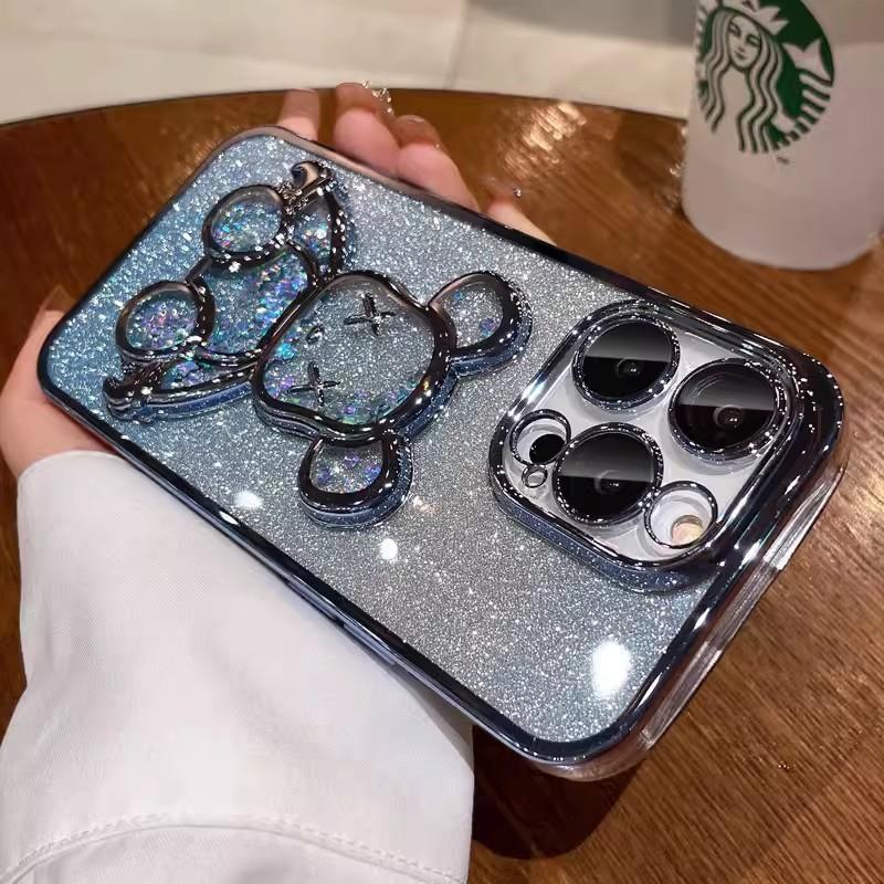 Geeignet für iPhone16 Farbverlauf Sand Violent Bear Handyhülle, Apple 15ProMax Vollabdeckung Sturzsichere 14 Schutzhülle