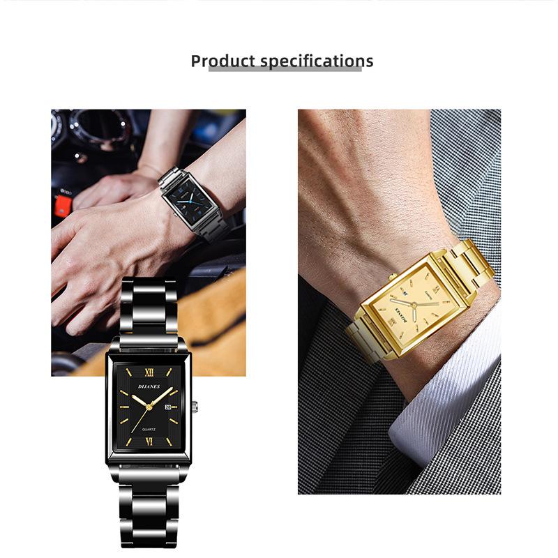 Neue platz herren uhr Stahl band Business herren uhr Quarzuhr männer casual Student uhr edelstahl uhr