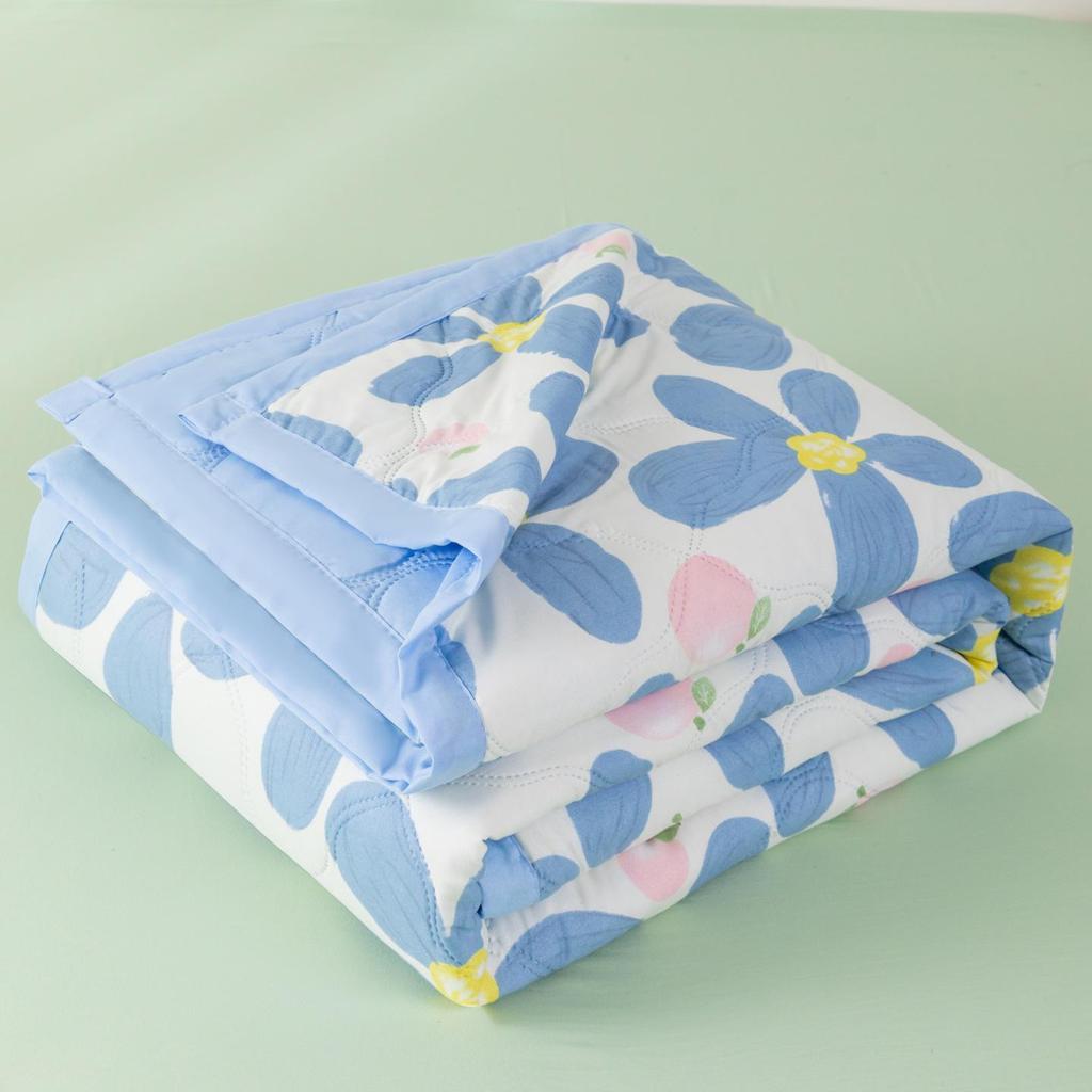 INS Skin-Friendly Washable Cotton Summer Quilt - Brushed Flannel Cooling Blanket for Dorms