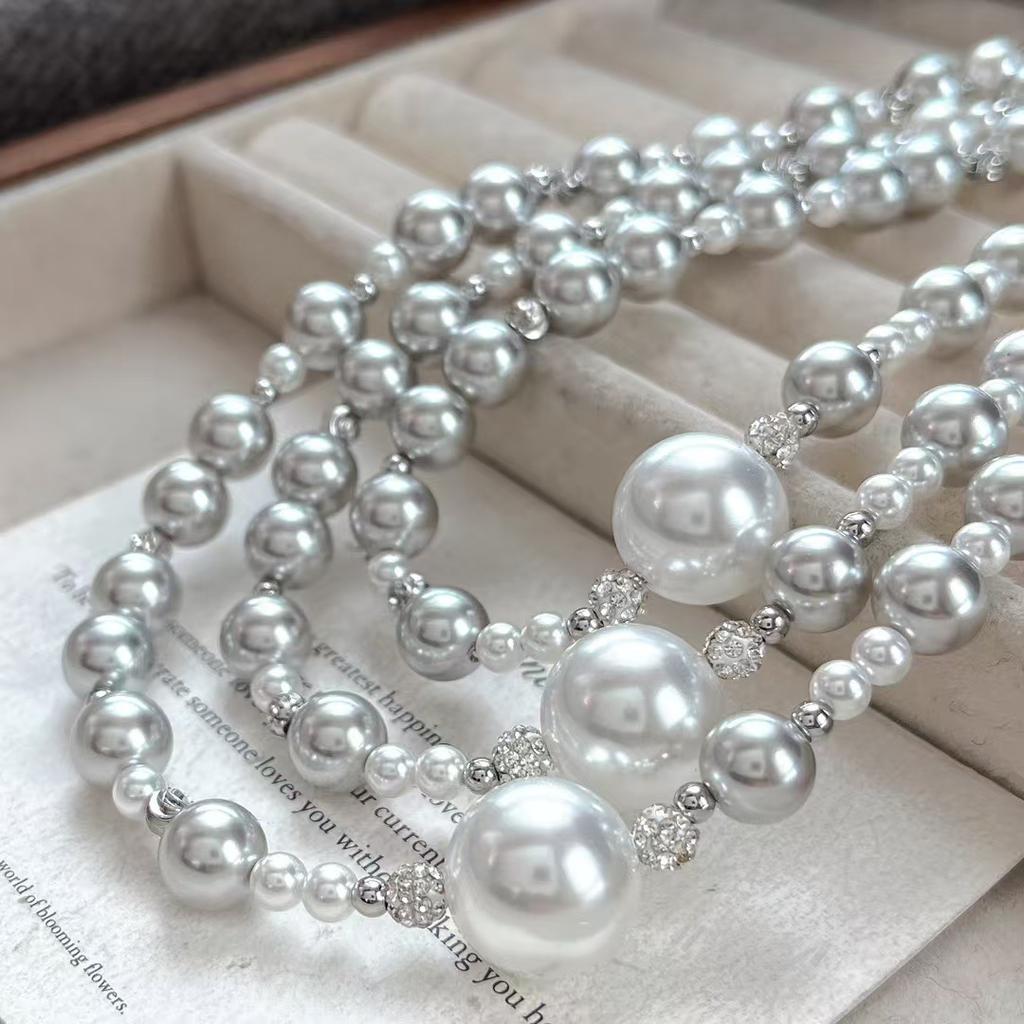 Vintage 616 Real Multi Hemp Design Sense Pearl Necklace Clavicle Chain