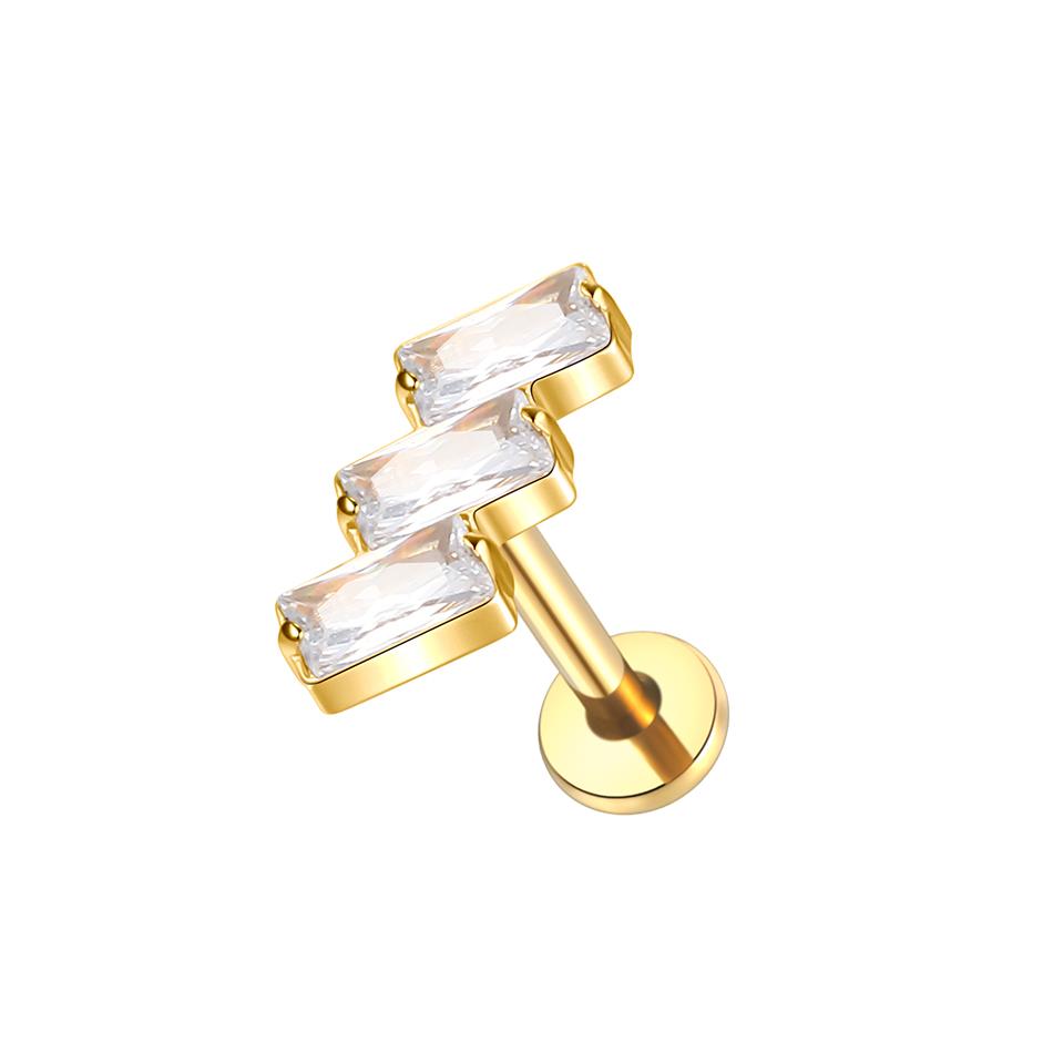 1PC Titanium Ear Piercing Cartilage Earrings Tragus Helix Pirsing Labret Piercing Cross Ear Lobe Lip Rings Daith Jewelry Women