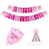 Happy Birthday Pet Holiday Products for Dogs Cats Mascotacs Accessories Party Cosplay Dog Cat Birthday Hat Bandana Bow Tie Set