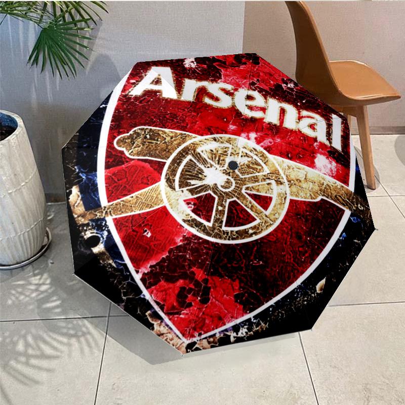 Ombrello con stemma dell'Arsenal Football Club - Apertura/Chiusura Automatica, Ombrello Leggero Compatto a 8 stecche Essenziale per l'esternoAccessorio per PicnicVentilatore Regali