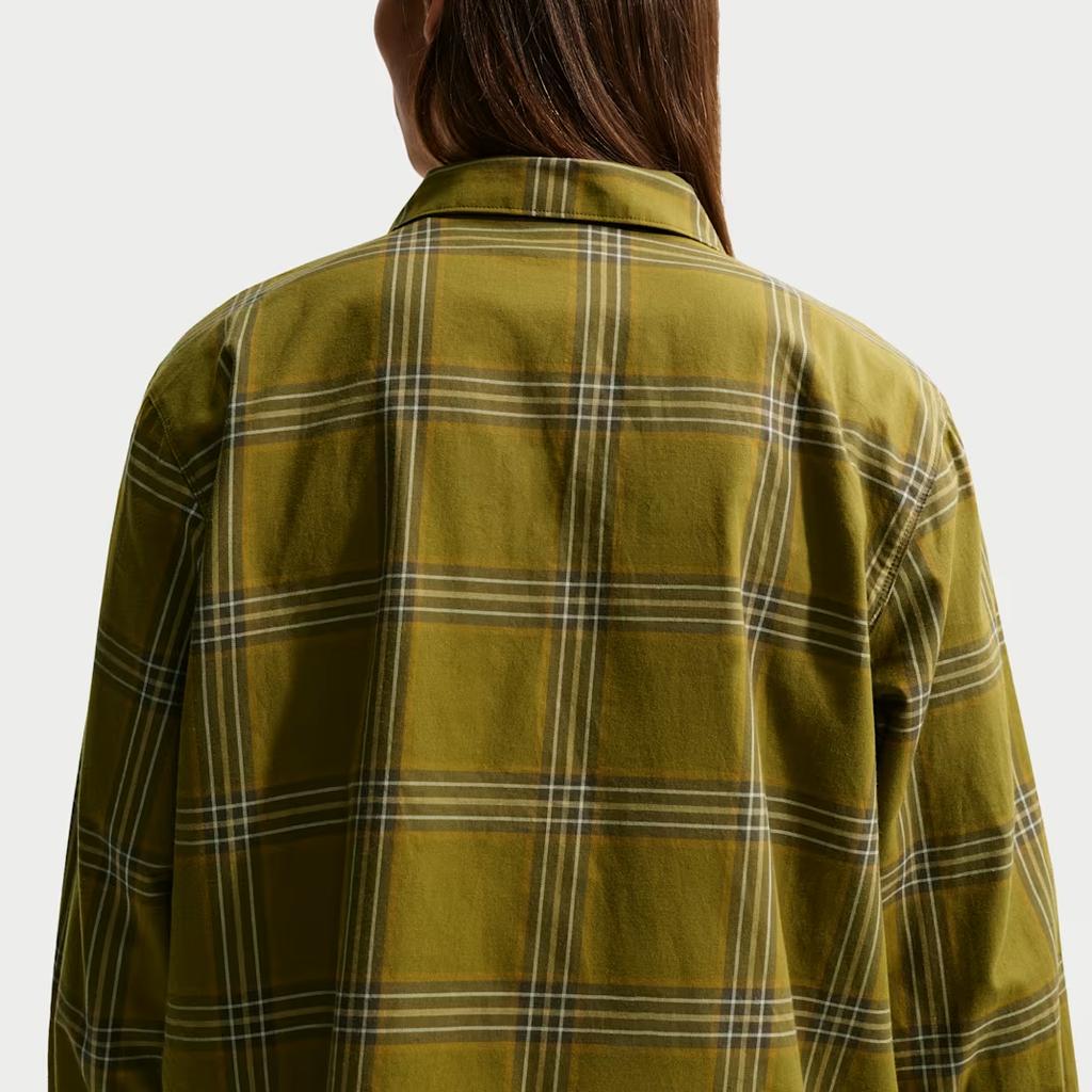 Nike Plaid Single-Breasted Twill Loose Long Sleeve Shirt Men shirts IF1046-368