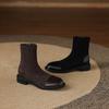 Krazing Po Mikrofaser Flock Winter Runde Zehe Größe 33 Chelsea Boots Größe 43 Reißverschluss Mode Niedrige Absätze Stretch Stiefeletten