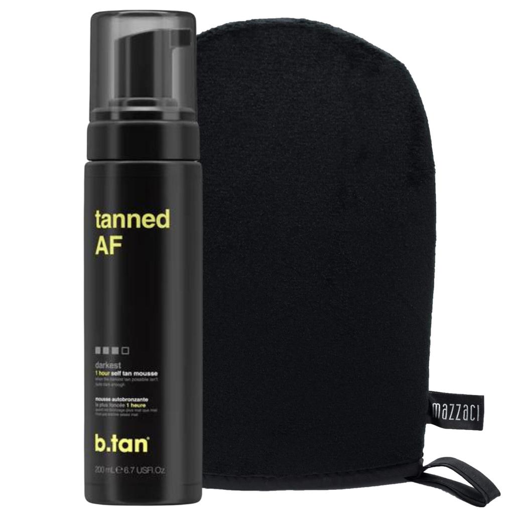 b.tan Tanned Af Self-Tanning Foam + Glove