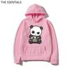 2022 Felpe con Cappuccio Panda Kawaii Unisex Harajuku Needs More Boba Felpa con Cappuccio Unisex Primavera Autunno Estetica Cartone Animato Grafica Felpa