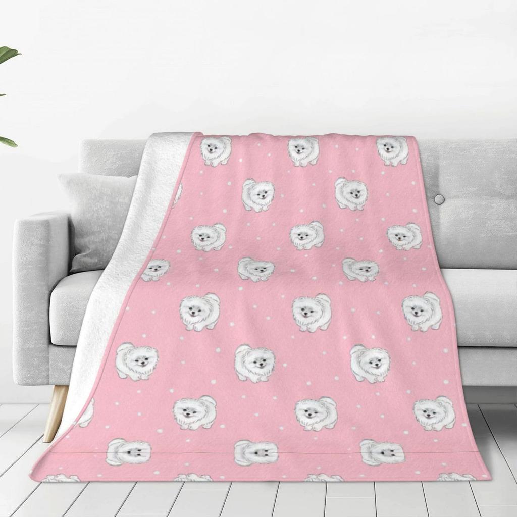 Cute cartoon dog Printed Blanket for Sofa Bed Travel Camping Living Room Office Conditioning Blanket for All Seasons Gifts