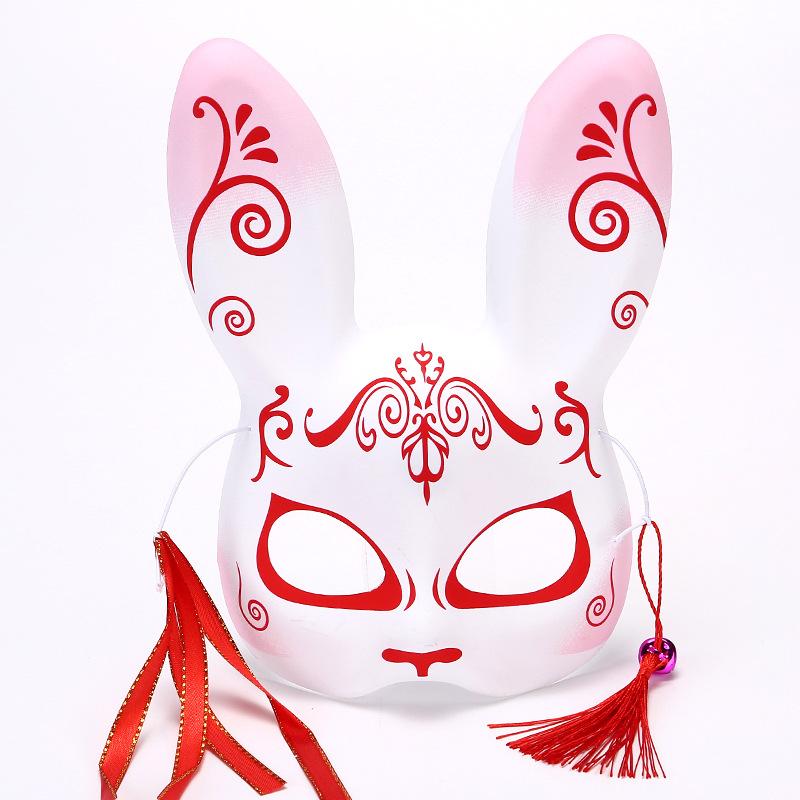 Rabbit Mask Rabbit Half Face Masks Bunny Masks Half Face Standing Ears Anime Mask For Party Dress Up Props Men