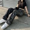 Bear Printed Cargo Jeans Y2K Streetwear s vysokým pásom 90S Baggy Jeans Ženy Nohavice Rovné džínsy