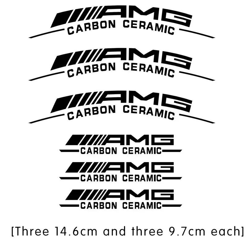 Custom Made Set of 6 PCS 3 Sizes for AMG Mercedes Benz Brake Caliper Decals Stickers HiTemp Resistance Film