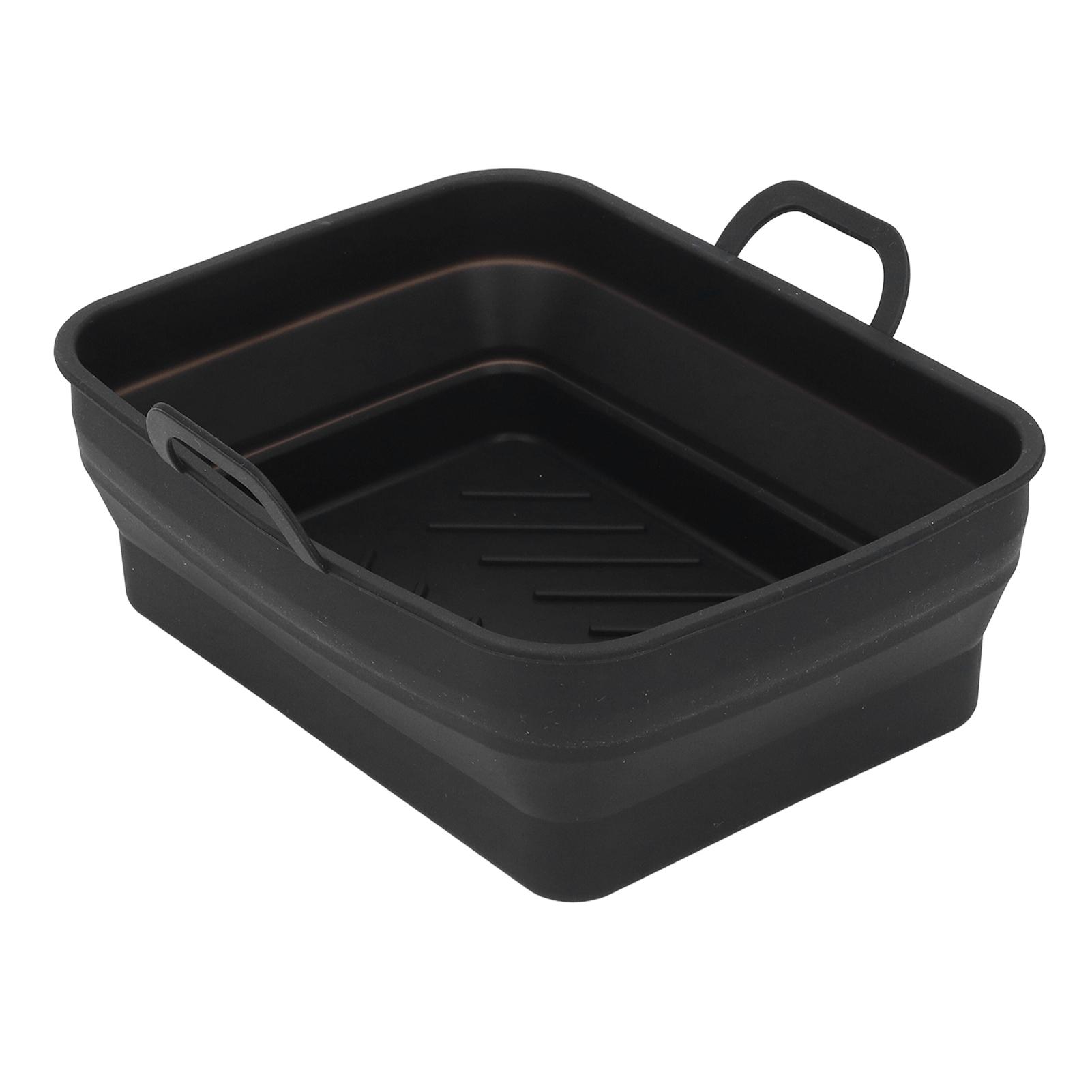 

Silicone Air Cooker Pot Rectangular Fryer Liner Tray Replacement for Kitchen Cooking Accessories Black чёрный