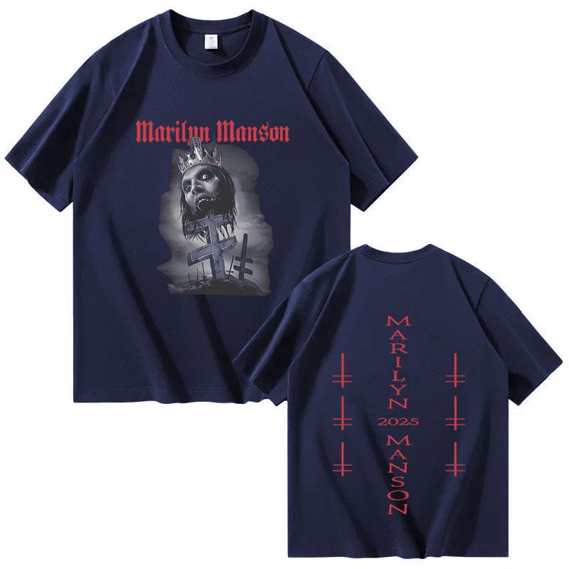 Marilyn Unisexson Harajuku Graphic 2025 Tour Hiphop Pop Fashion Trend Summer Print Pure Cotton 100 Loose Casual Tshirt