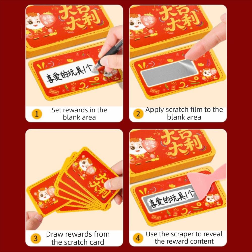 40pcs with Pen Scratch-off Cards Cartoon Pony Surprise Lucky Cards Vouchers Tickets  Game DIY Props