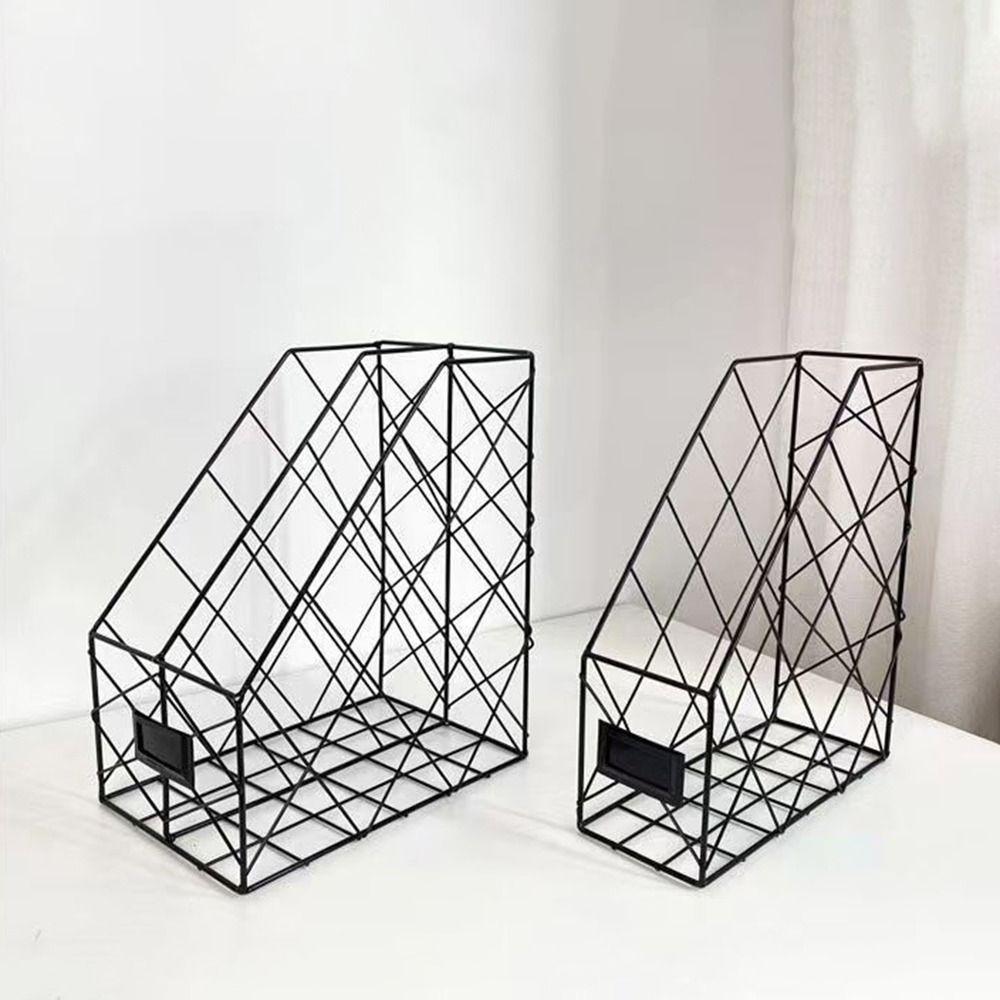 Mesh Magazine Storage Rack Wrought Iron Storage Shelf Metal Desktop File Shelf Home Office