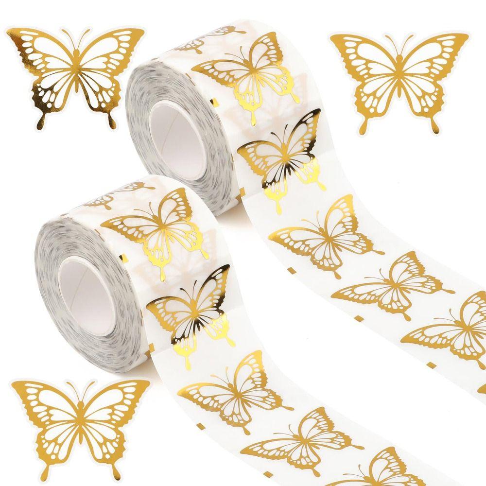 Gold Foil Butterfly Stickers Golden Decorative Stickers Stationery Gift Stickers Envelope Sealing