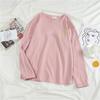 Women Cartoon Embroidery Shirts Tops Autumn Long Sleeve Harajuku Pullover Casual Loose Student Funny Blouses
