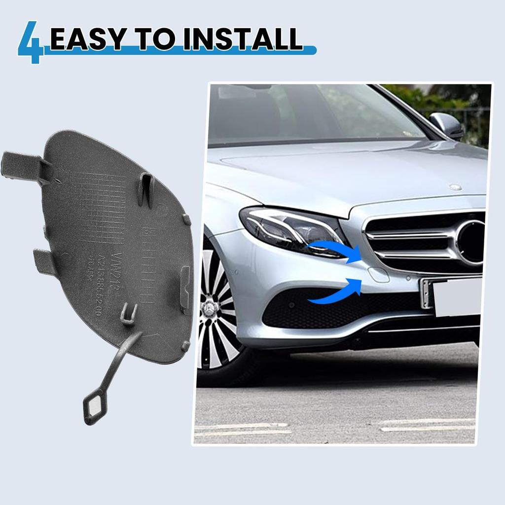 Front Bumper Tow Hook Cover for Mercedes Benz E Class W213 AMG Line E180 E200 E220 E250 E300 E350 E400 E500 E63 2017 2018 2019 2020 Towing Hook Eye