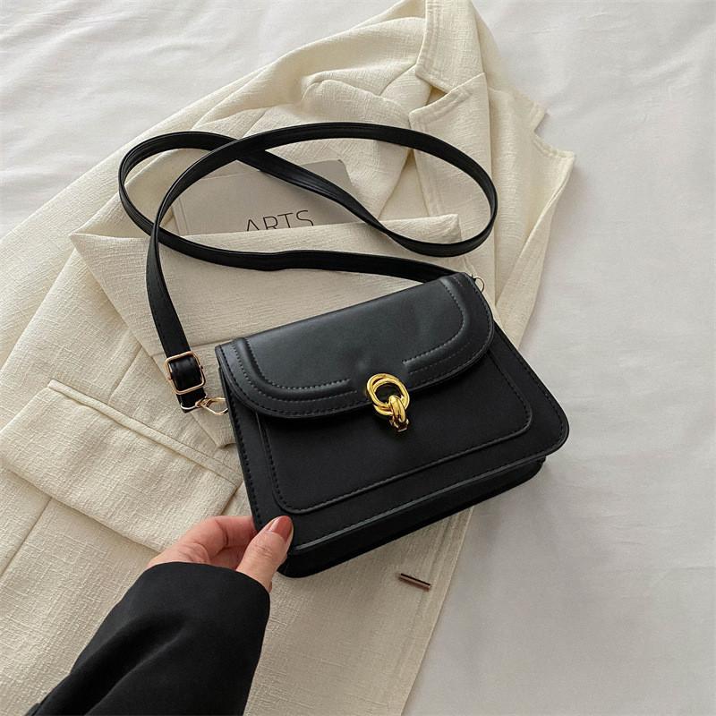 Trendy Street Style Small Square Pu Crossbody Bag For Women With Lock Closure