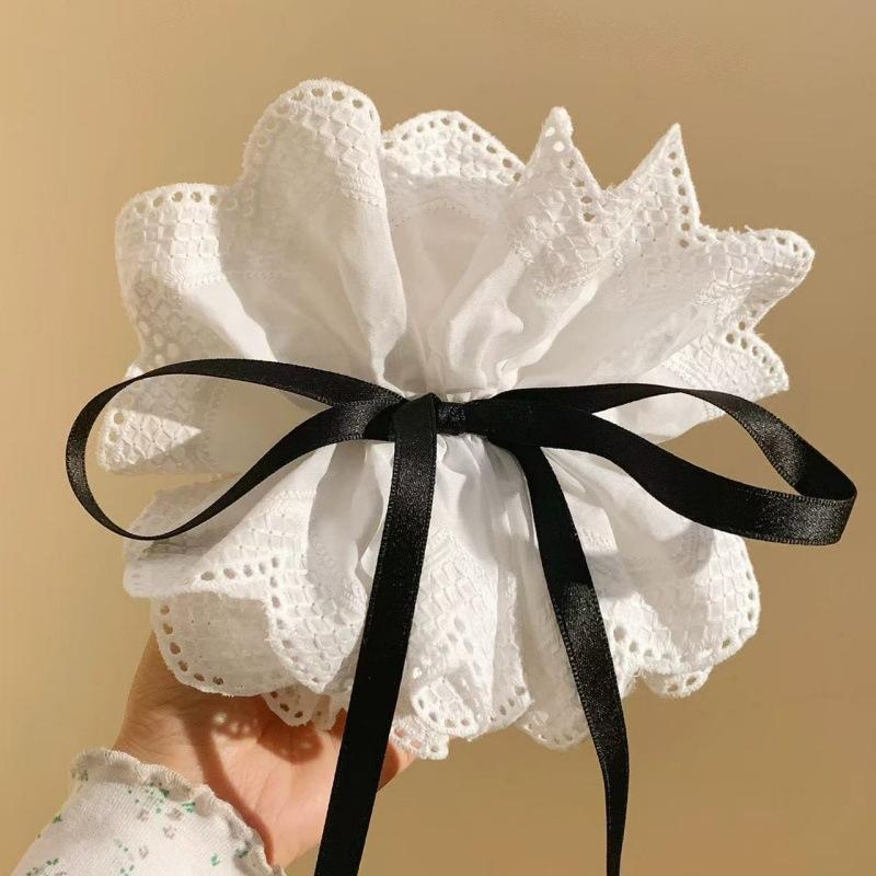 Französisch-Stil Weiße Blume Spitze Pferdeschwanz Haarnadel Für Damen Mädchen Süße Haar-Klammern Kopfschmuck Mode Vielseitige Haar-Accessoires